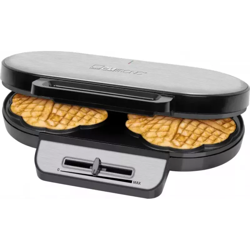 Waffle iron CLATRONIC WA3745, 2 waffles, 1200 W, stainless steel insert, non-stick plates, grey