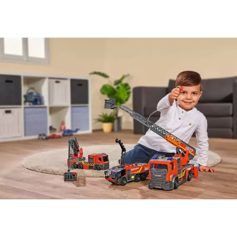 Fire truck Dickie Toys Scania Turntable Ladder Black Grey Red