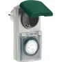 Mechanical timer REV model 0025700409 outdoor black, analogue dial for switching circuits