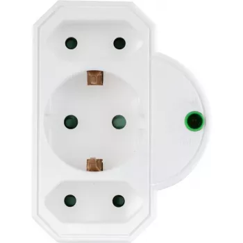 Power strip adapter REV 3-socket with surge protection 0020070112, white