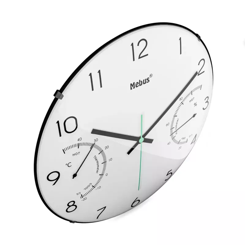Quartz clock Mebus 16106 Round Black White