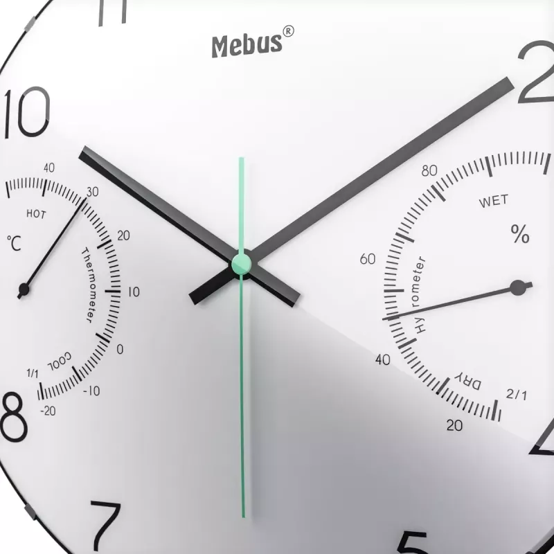 Quartz clock Mebus 16106 Round Black White