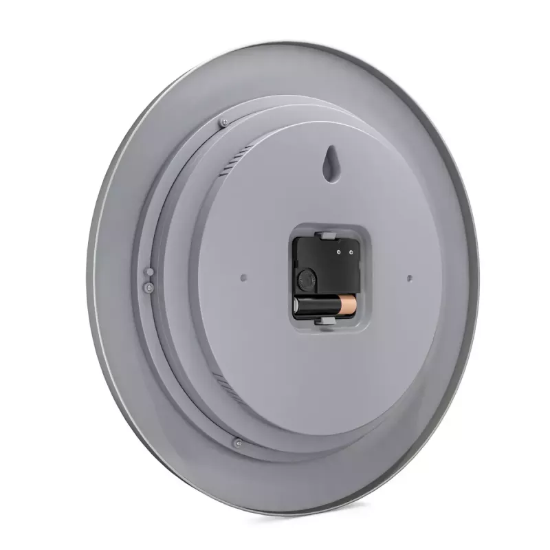 Digital clock Mebus 19450 Round Silver White Battery operated