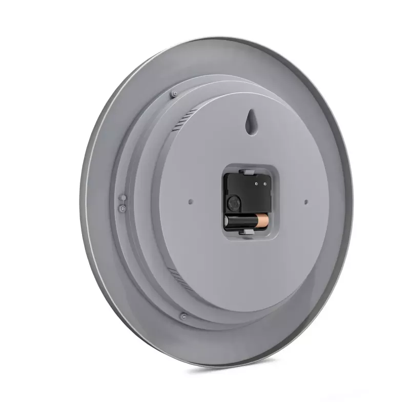 Digital clock Mebus 19454 Round Silver White Battery AA