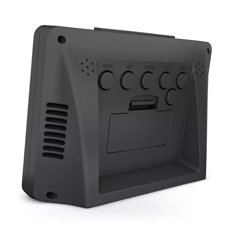 Quartz alarm clock Mebus 25739 Black Rectangle Blue Backlight
