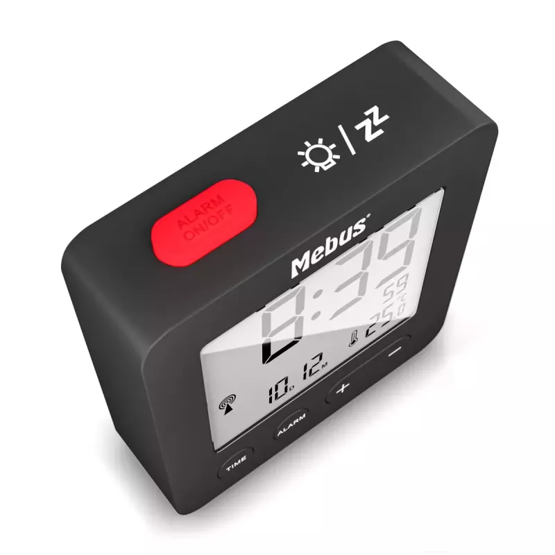 Digital alarm clock Mebus 25801 Black Sphere Battery AAA