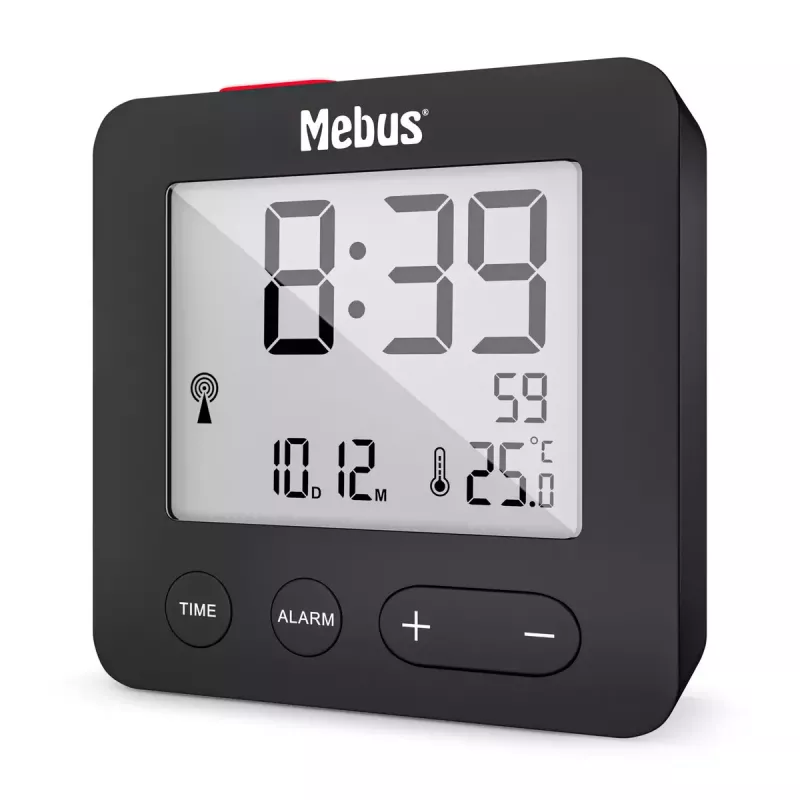 Digital alarm clock Mebus 25801 Black Sphere Battery AAA