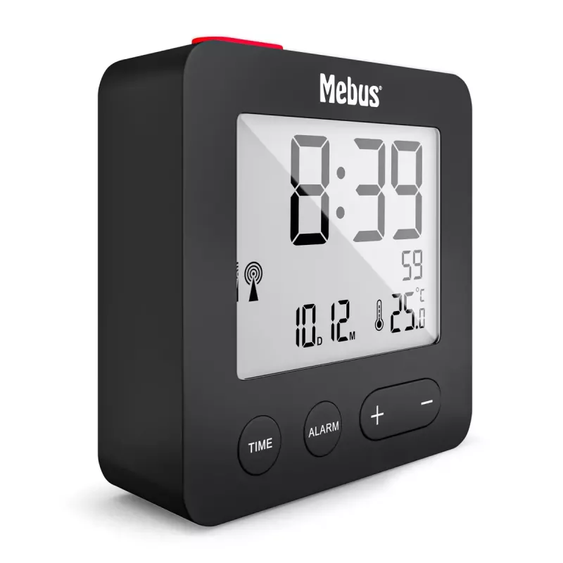 Digital alarm clock Mebus 25801 Black Sphere Battery AAA