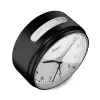 Quartz alarm clock Mebus 25806 Round Black White Analog Battery AA