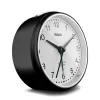 Quartz alarm clock Mebus 25806 Round Black White Analog Battery AA