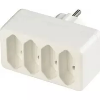 REV transition plug 4-fold Euro socket line white 0512738777 WS, 4-way Euro outlet, white