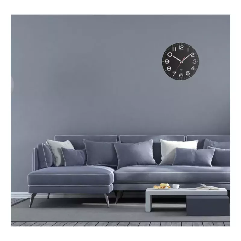 Analogue radio-controlled clock TFA-Dostmann 310mm Black