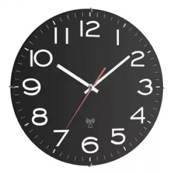 Analogue radio-controlled clock TFA-Dostmann 310mm Black