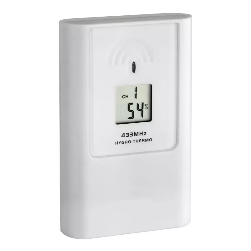 Indoor/Outdoor Weather Station tfa dostmann Casa White LCD Battery — wireless 0.433 GHz, AA 1.5 V, 141×100×48 mm