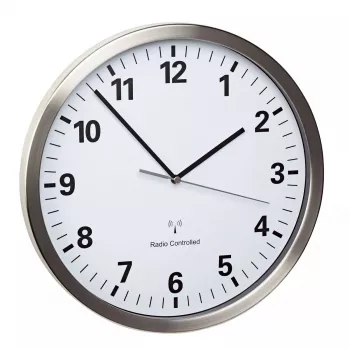 Wall/Table Quartz Clock TFA 60.3523.02 — Round Silver/White, 305 mm, AA 1.5V