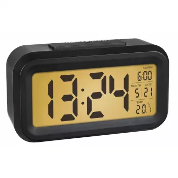 Quartz alarm clock TFA-Dostmann 60.2018.01 Black LED display