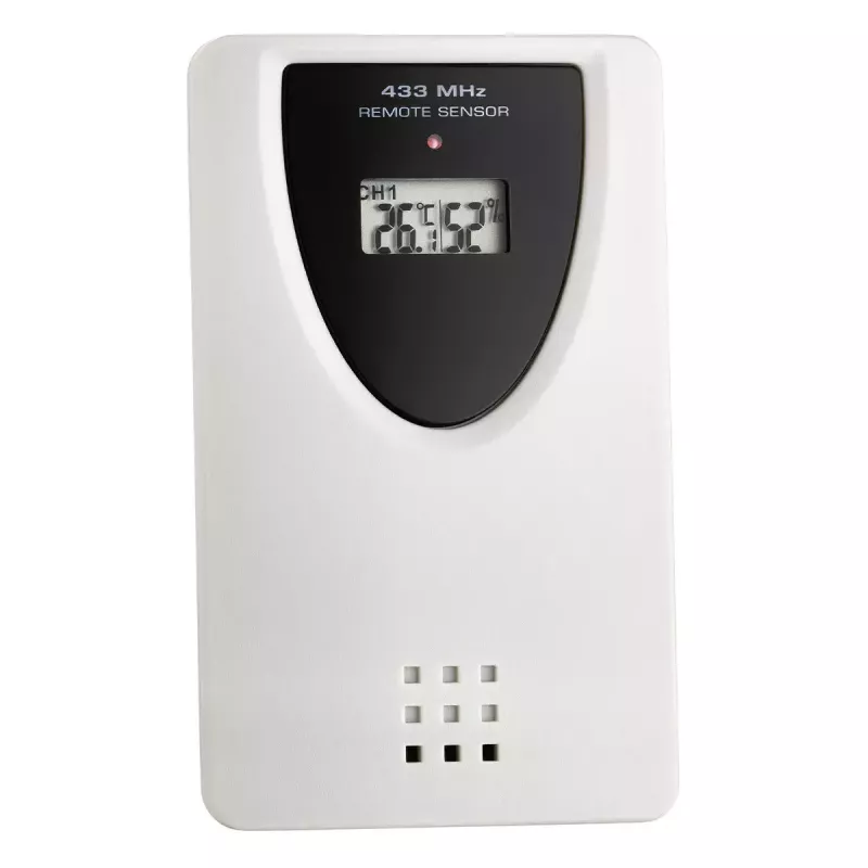Weather display TFA Dostmann Sky Black LCD battery-powered wireless thermometer-hygrometer (indoor/outdoor, 0.433 GHz, AAA)
