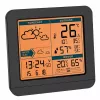 Weather display TFA Dostmann Sky Black LCD battery-powered wireless thermometer-hygrometer (indoor/outdoor, 0.433 GHz, AAA)