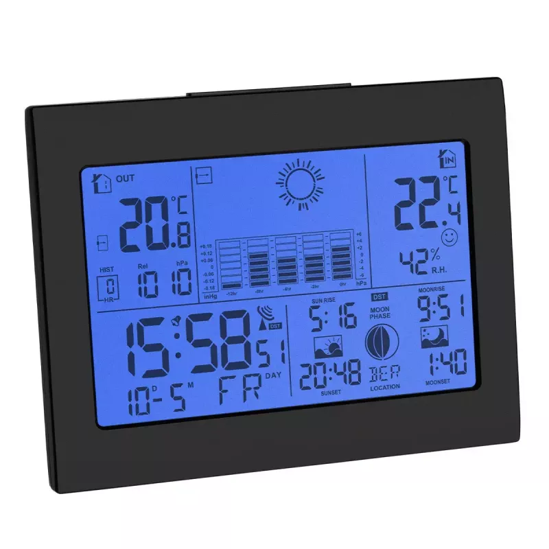 Indoor Outdoor Thermometer Hygrometer TFA-Dostmann Horizon Black