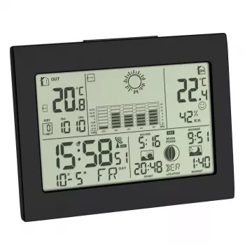 Indoor Outdoor Thermometer Hygrometer TFA-Dostmann Horizon Black