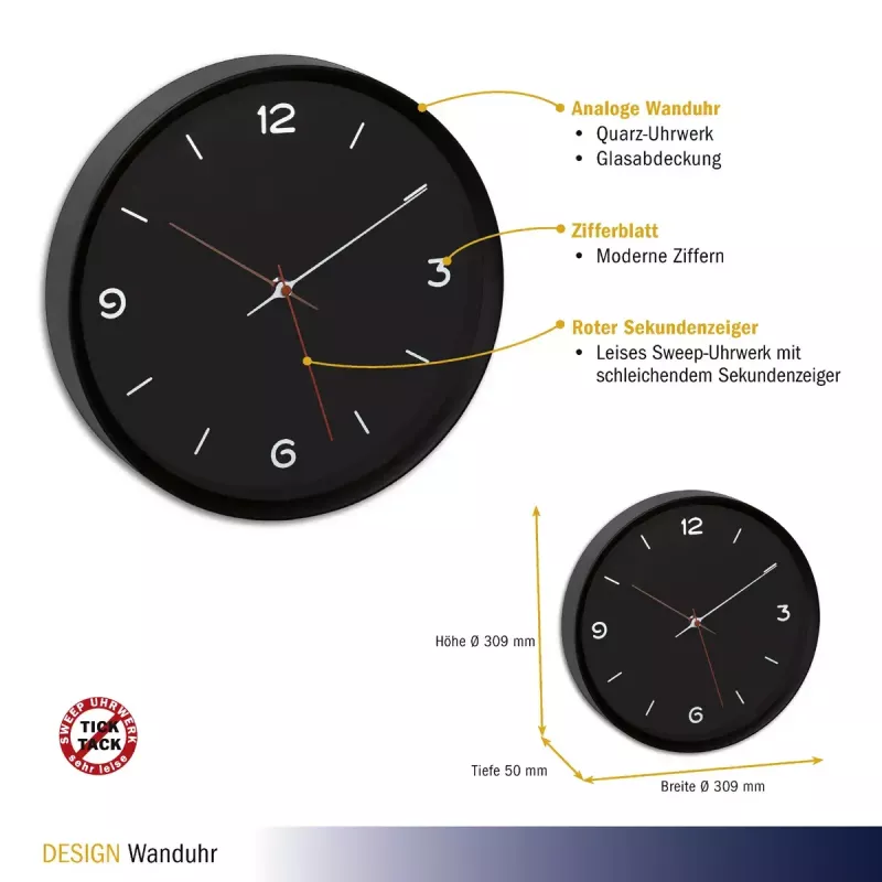 Wall clock TFA-Dostmann Analogue 60.3056.01