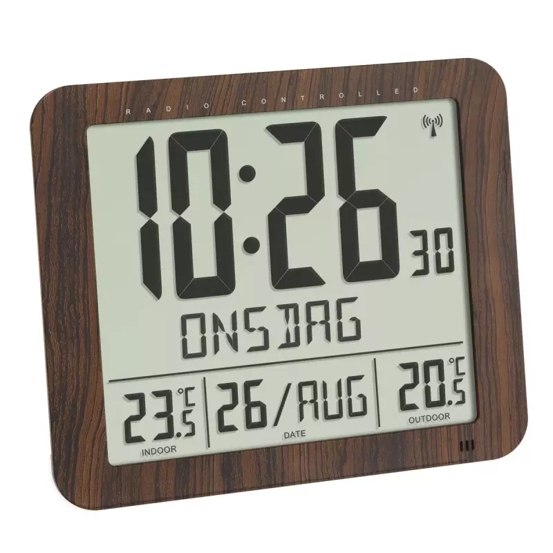 Digital alarm clock TFA-Dostmann 60.4518.08 Wood LCD 433 MHz