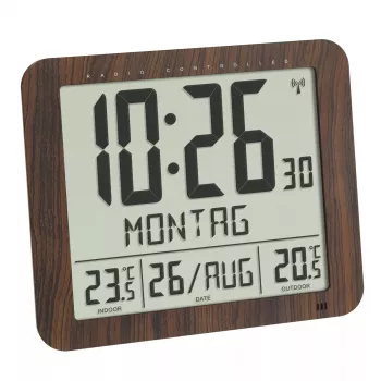 Digital alarm clock TFA-Dostmann 60.4518.08 Wood LCD 433 MHz