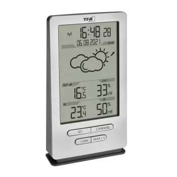 Electronic environment thermometer TFA-Dostmann 35.1162.54 Indoor/outdoor Black Silver