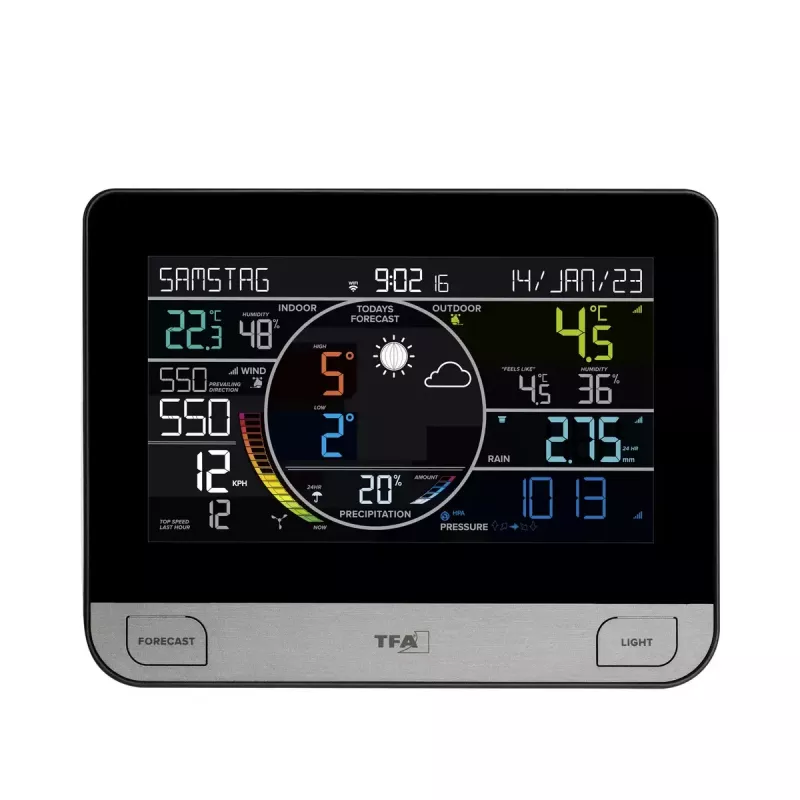 TFA-Dostmann View Pro Black DC/Battery Wi-Fi Anemometer Thermometer Hygrometer Barometer