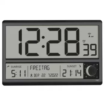 Digital alarm clock TFA-Dostmann 60.4524.01 Black LCD Battery Powered