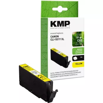 Ink cartridge KMP replacement for Canon CLI-551 Y XL – yellow, high yield
