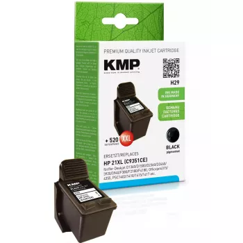 Cartridge KMP HP C9351AE Nr.21 black 520 S. H29 refilled