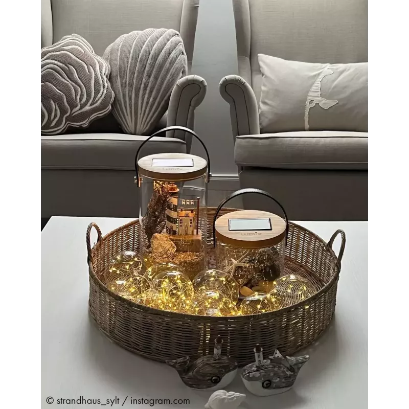 Table lamp Krinner LUMIX Deco Glass Basic LED Transparent Bamboo Glass