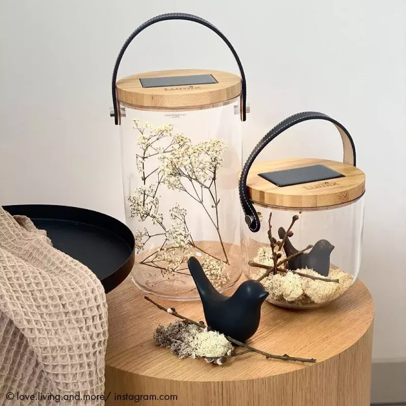 Table lamp Krinner LUMIX Deco Glass Basic LED Transparent Bamboo Glass