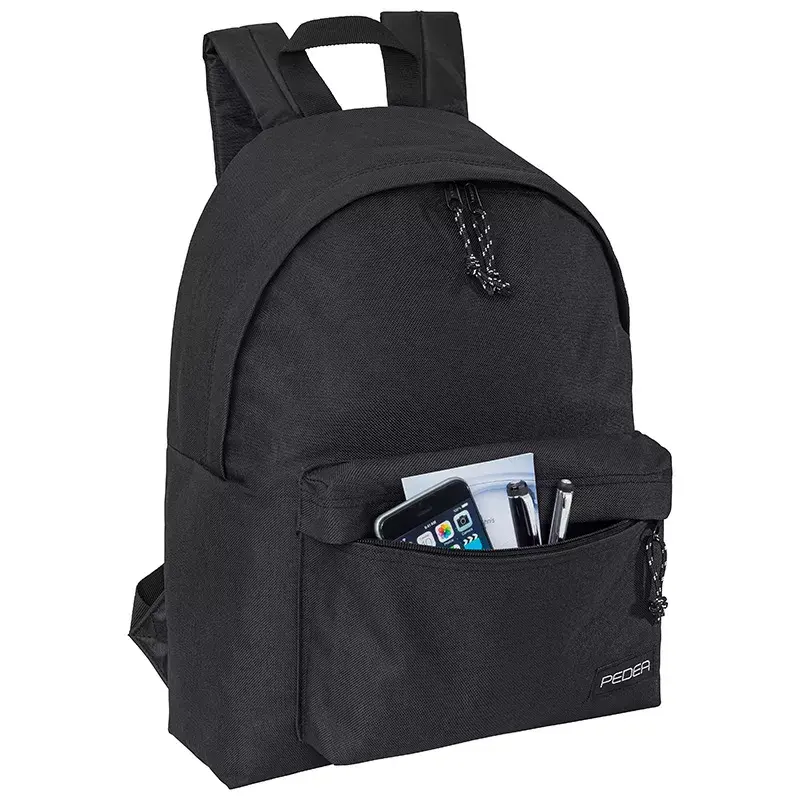 Backpack PEDEA Style for 33.8 cm (13.3 inch) devices, Black, 1 front pocket, carrying handle, shoulder strap
