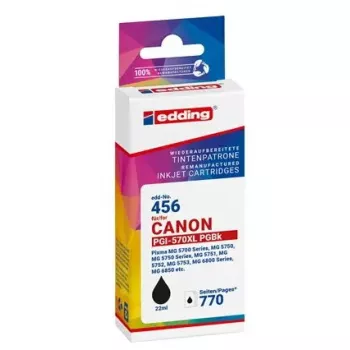 Ink cartridge Edding EDD-456 compatible for Canon, black, 22 ml, 770 pages, single pack