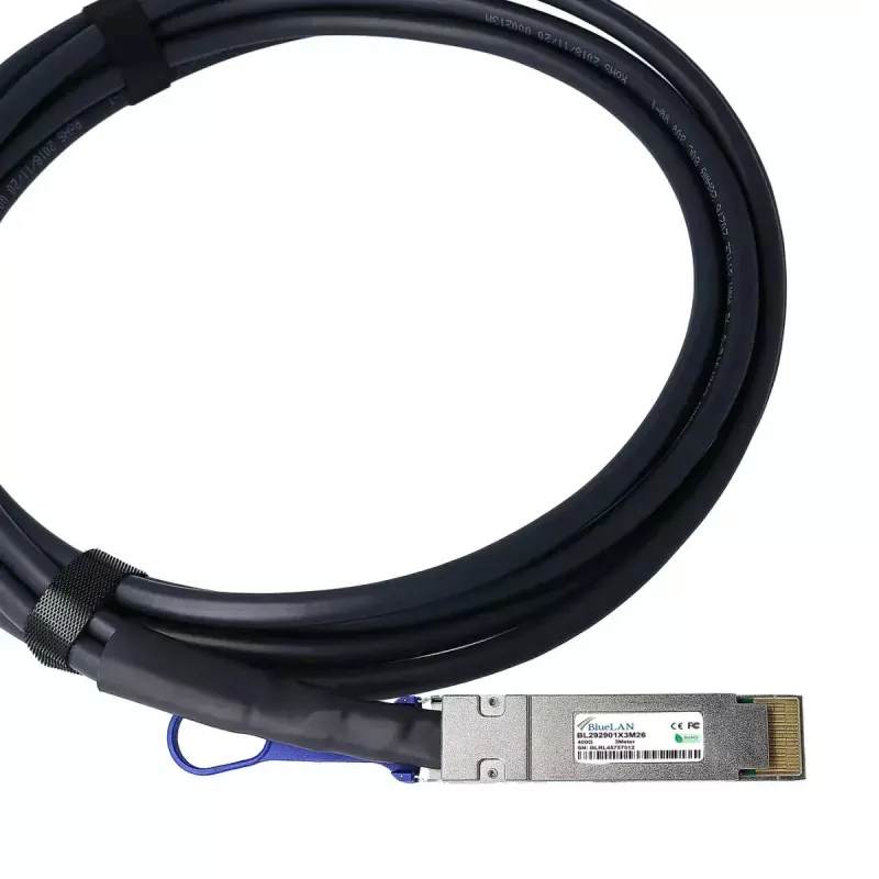 BlueOptics QDD-400-CU1M-BL InfiniBand/fibre optic cable 1 m QSFP-DD Male/Male