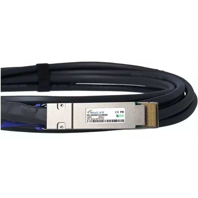 BlueOptics QDD-400-CU2M-BL InfiniBand fibre optic cable 2 m QSFP-DD Black