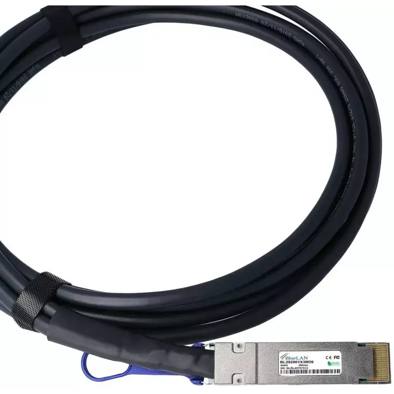 BlueOptics QDD-400-CU2M-BL InfiniBand fibre optic cable 2 m QSFP-DD Black
