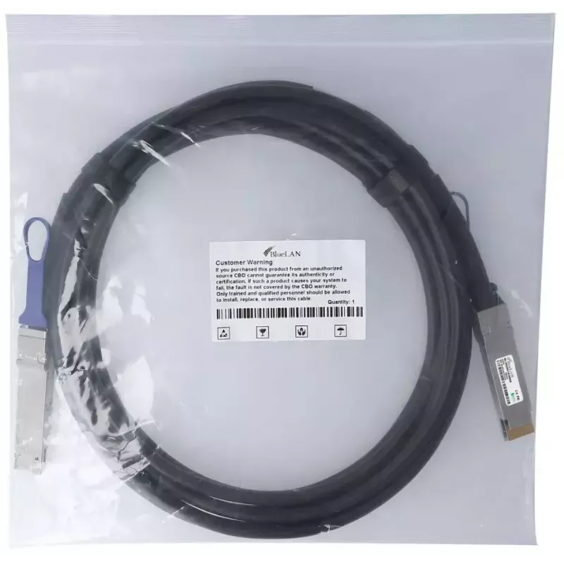 BlueOptics QDD-400-CU2M-BL InfiniBand fibre optic cable 2 m QSFP-DD Black
