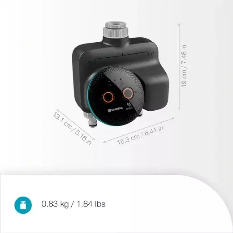 GARDENA smart home water controller Wireless 19034-20 — Bluetooth, battery (AA), black