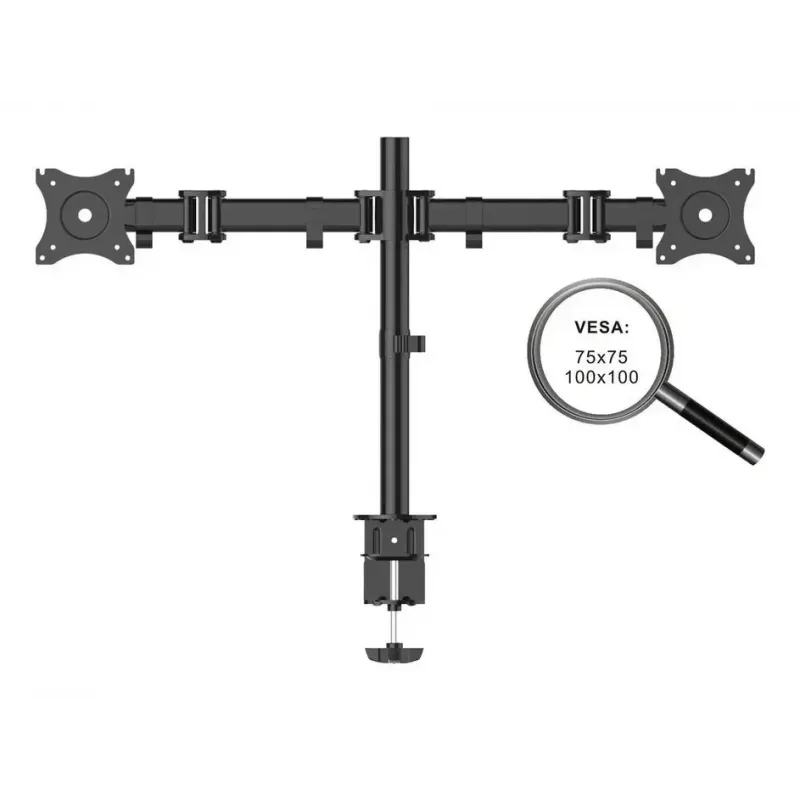 PureMounts PM-OFFICE-02 monitor mount / stand 68.6 cm (27 inch) Desk Black