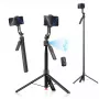 Tripod 4smarts 541772 for smartphone and digital camera, 3‑leg, max height 176 cm, weight 560 g, black