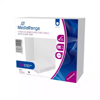 CD Case Double MediaRange Cajas 10mm Transparent