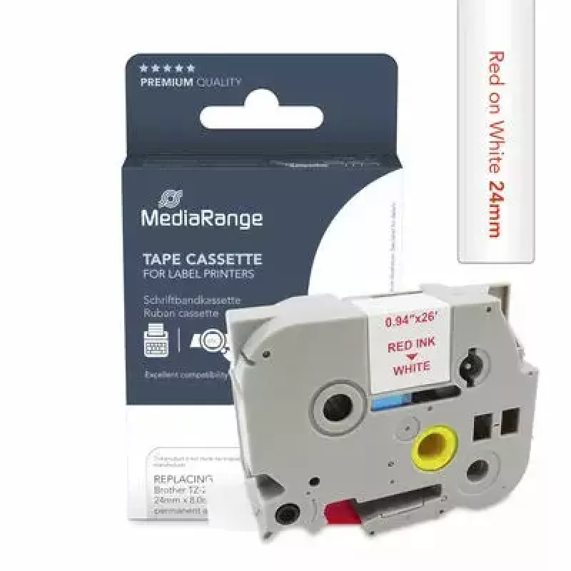 Printer Ribbon MediaRange MRBTZ252 Red 2.4 cm 8 m