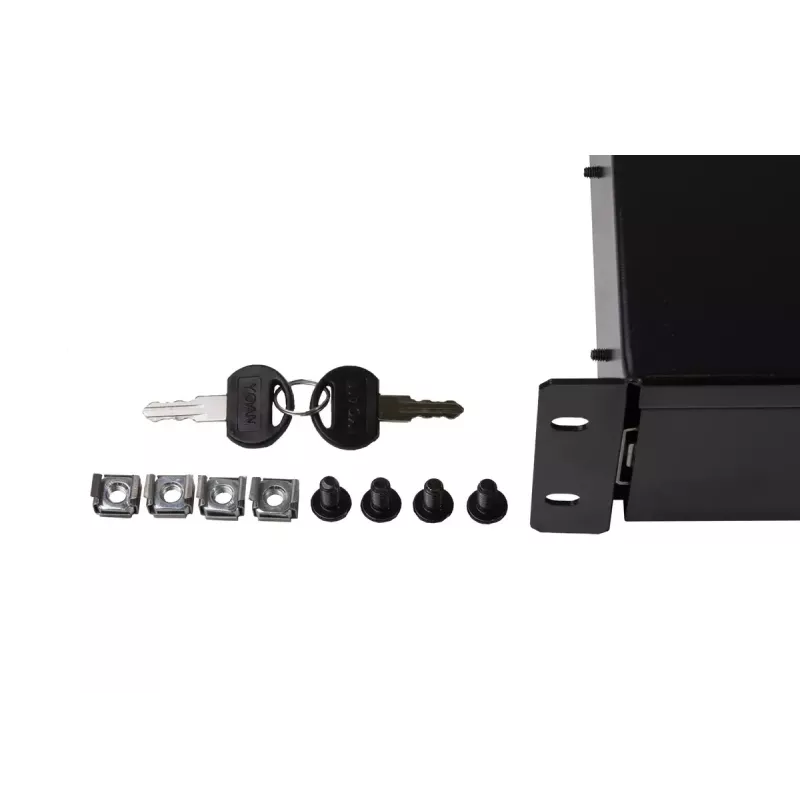 Drawer unit Rockstable 2 U 19 inch Lockable Drawer Steel Black