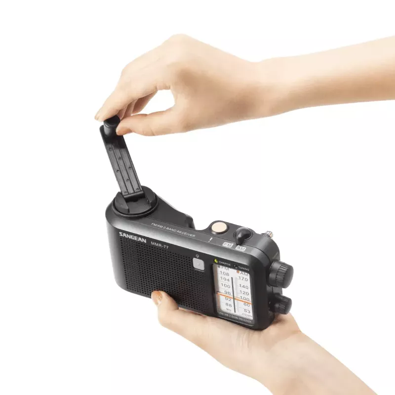 Portable Radio Sangean MMR-77 Analog AM FM Black 3.5mm Headphone
