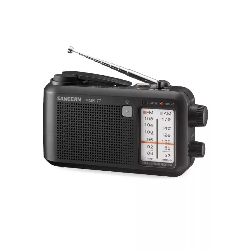 Portable Radio Sangean MMR-77 Analog AM FM Black 3.5mm Headphone