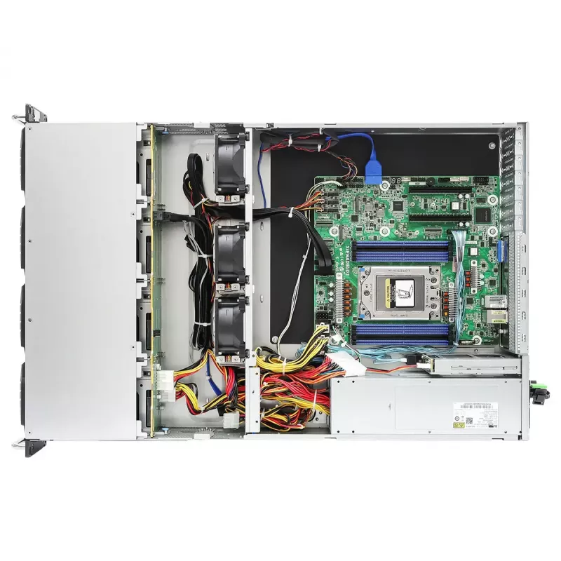 Server barebone ASRock 2U12L2S-SIENA (2U) — AMD SoC, Socket SP6, 12×3.5 inch + 2×2.5 inch bays, 800W PSU, DDR5 up to 96GB