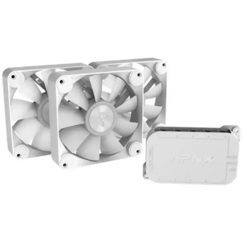 APNX 120 mm case fans 3-pack — APNX FP1-120 white, three 120mm cooling fans